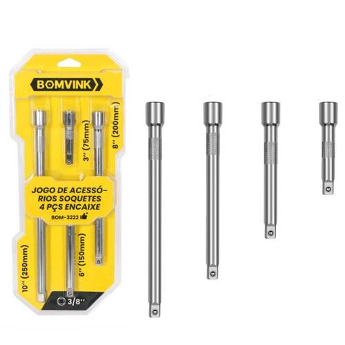Jogo de extens�o para soquete encaixe 3/8