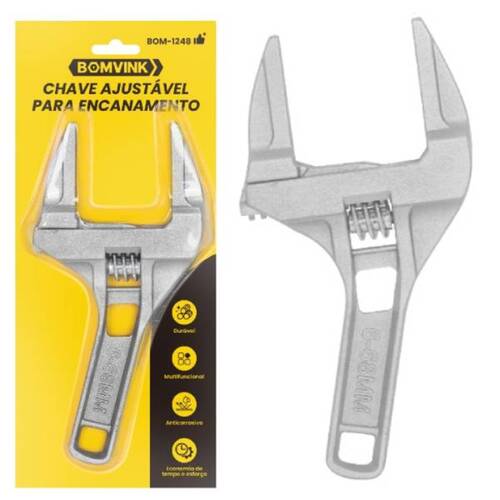 Chave ajustável para encanamento abertura de 7 a 70 mm - BOM-1248 Chave ajustável para encanamento abertura de 7 a 70 mm - BOM-1248