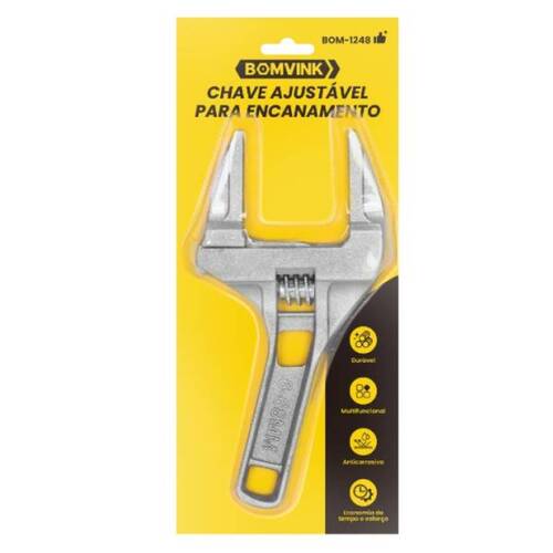 Chave ajustável para encanamento abertura de 7 a 70 mm - BOM-1248 Chave ajustável para encanamento abertura de 7 a 70 mm - BOM-1248