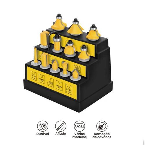 Jogo de fresas para madeira 1/4