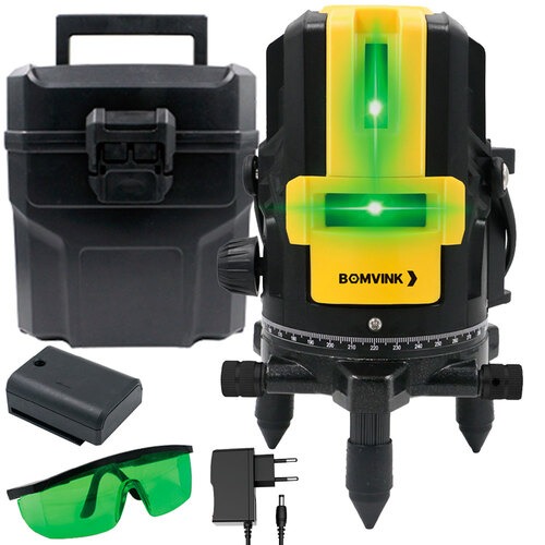 Nível a laser verde bateria 2 linhas com maleta e óculos - BOM-6210 Nível a laser verde bateria 2 linhas com maleta e óculos - BOM-6210