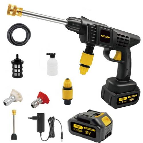 Lavadora de alta press�o a bateria 21V com 2 bateria e acess�rios - BOM-7001  110V/220V