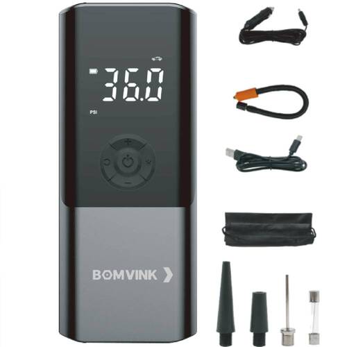 Mini Compressor de ar portátil digital recarregável 150 PSI com LED - BOM-8906 Mini Compressor de ar portátil digital recarregável 150 PSI com LED - BOM-8906