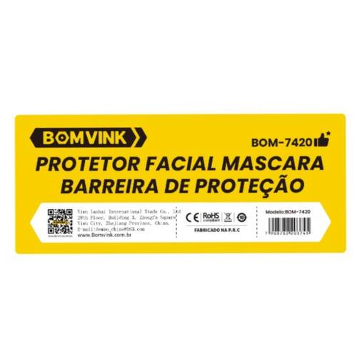 Protetor facial incolor 265mm com catraca - BOM-7420 Protetor facial incolor 265mm com catraca - BOM-7420