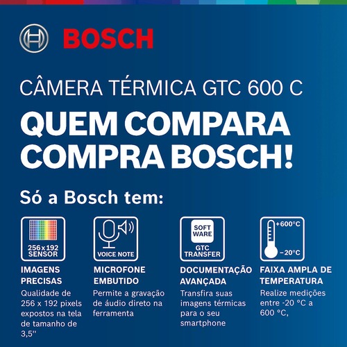 C�mera t�rmica a bateria 12V 256 x 192 px Sem bateria - GTC 600C