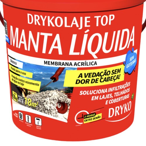 Manta l�quida impermeabilizante para lajes 12kg - DRYKOLAJE TOP