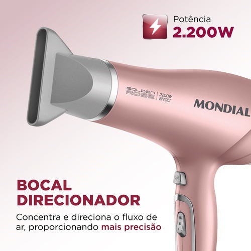 Secador de cabelo 2200 watts Golden Rose bilvot - SC-32  110V/220V