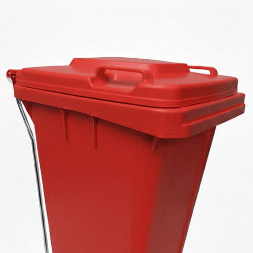 Lixeira pl�stica 120 litros com pedal e rodas