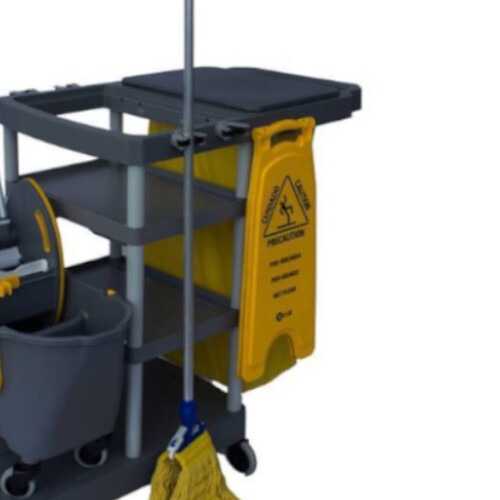 Kit para limpeza profissional cinza e amarelo com 6 pe�as - Pratic