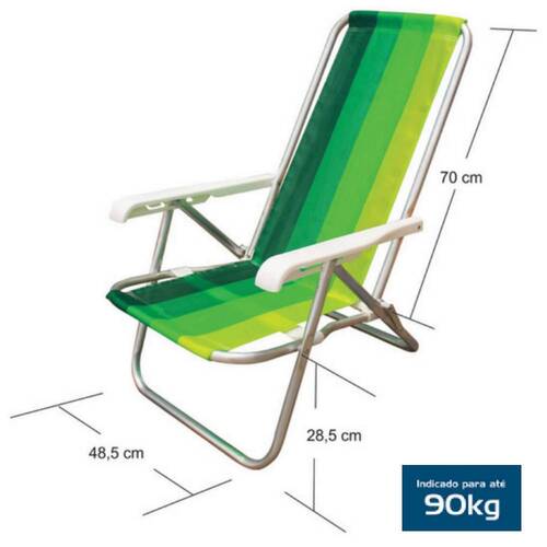 Cadeira de praia dobr�vel em 4 posi��es - CAD0641