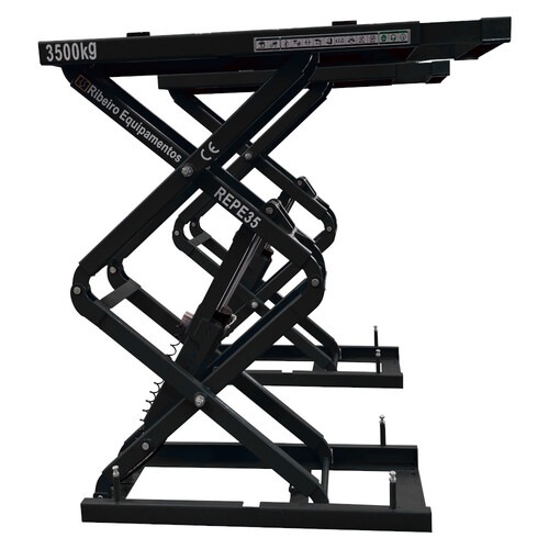 Elevador automotivo hidr�ulico pantogr�fico 3,5 T de embutir monof�sico preto - REPEI35  220V