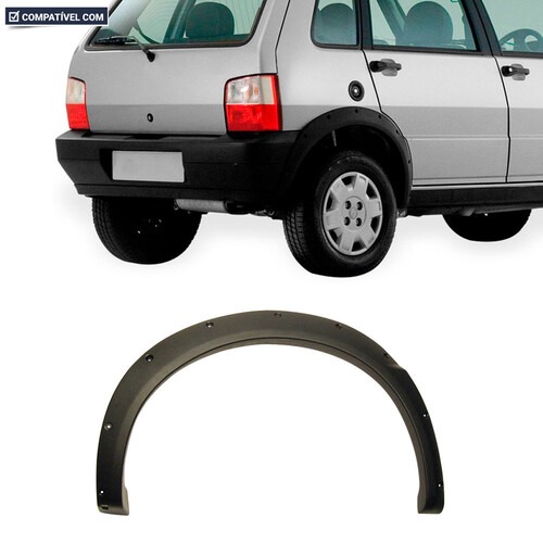 Moldura roda Uno Way 2006 a 2008 traseiro direito preto texturizado - 3245