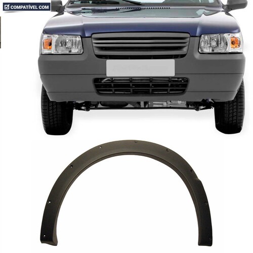 Moldura roda Uno Way Economy 2008 a 2011 dianteiro esquerdo cinza texturizado - 3248