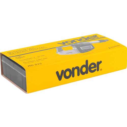 Micrometro externo 0 - 25 mm exatidão de 0,002 mm - MD 025 Micrometro externo 0 - 25 mm exatidão de 0,002 mm - MD 025