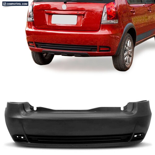 Para-choque Palio Way 2015 a 2018 traseiro preto liso - 3446
