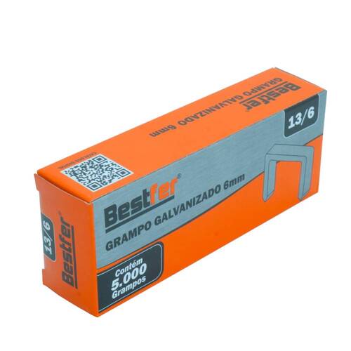 Grampo para grampeador manual 10,5 x 6 mm 13/6 com 5000 pe�as - BFH3694