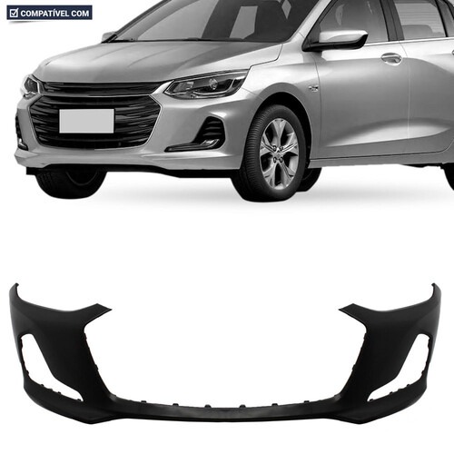Para-choque Onix Hatch Plus 2019 a 2022 dianteiro preto - 1774-E