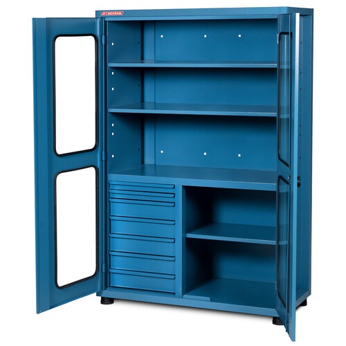 Arm�rio para ferramentas com 7 gavetas 3 prateleiras e 2 portas com visor de vidro - NA-10