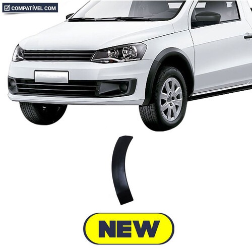Moldura Saveiro G6 2013 a 2016 dianteiro preto lado esquerdo - 6615