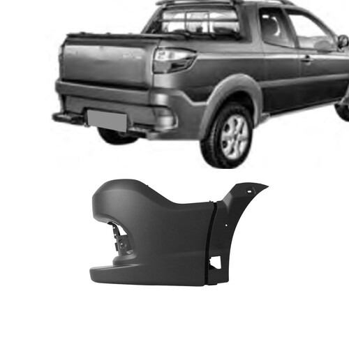 Para-choque Strada Working/Trekk 2014 a 2021 traseiro direito cinza texturizado - 3495