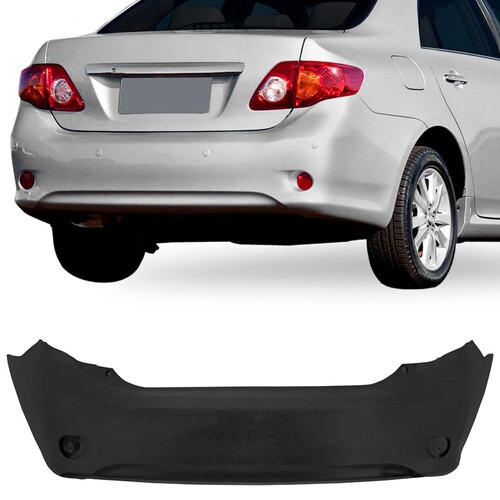 Para-choque Corolla 2008 a 2011 traseiro preto liso - 7010