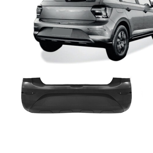 Para-choque Polo Track 2023 a 2025 traseiro preto + moldura central inferior - 6152