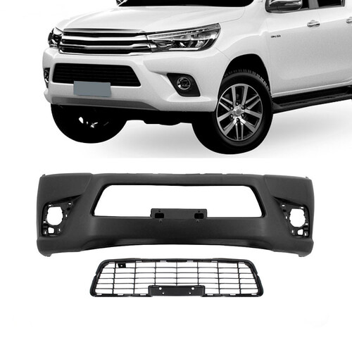 Para-choque Hilux 2015 a 2018 dianteiro preto com grade cabine dupla - 7082