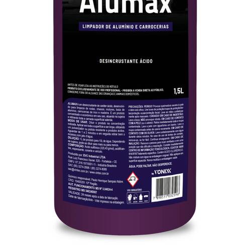 Limpador de alum�nio automotivo concentrado 1,5L - Alumax