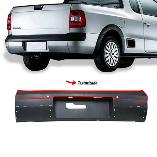 Para-choque Saveiro Cross G5/G6 2008 a 2016 traseiro central preto - 6370 Para-choque Saveiro Cross G5/G6 2008 a 2016 traseiro central preto - 6370