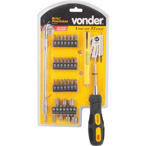 Jogo de bits / ponteiras com 32 pe�as