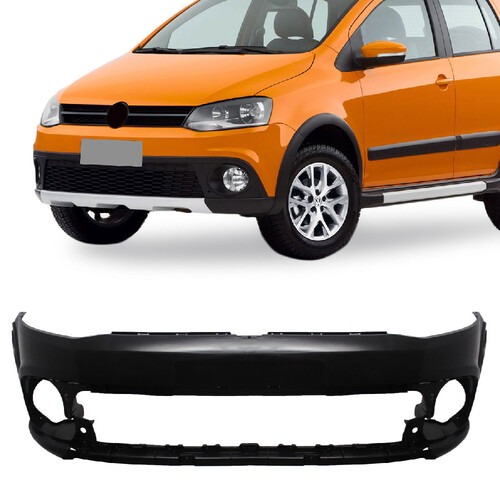 Para-choque Crossfox/Spacecross 2011 a 2014 dianteiro preto liso com e sem furo para farol - 6496 Para-choque Crossfox/Spacecross 2011 a 2014 dianteiro preto liso com e sem furo para farol - 6496
