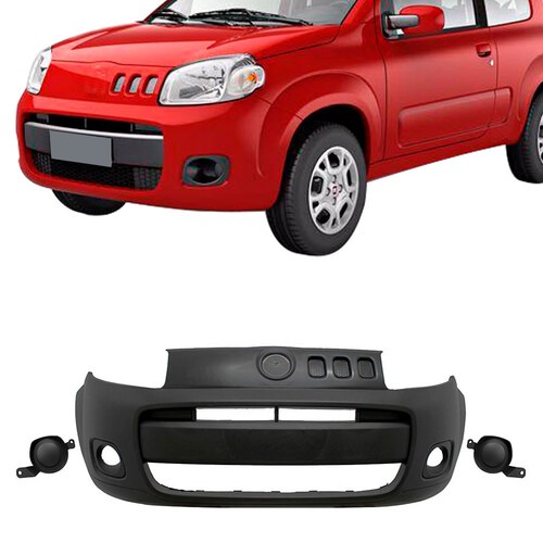 Para-choque Uno 2010 a 2014 dianteiro preto liso parcial - 3482K