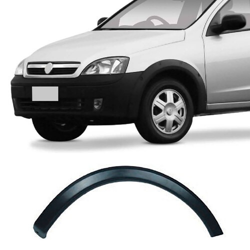 Moldura para-lama Corsa Sedan/Hatch/Montana Sport 2003 a 2012 dianteiro esquerdo preto liso - 174PDE