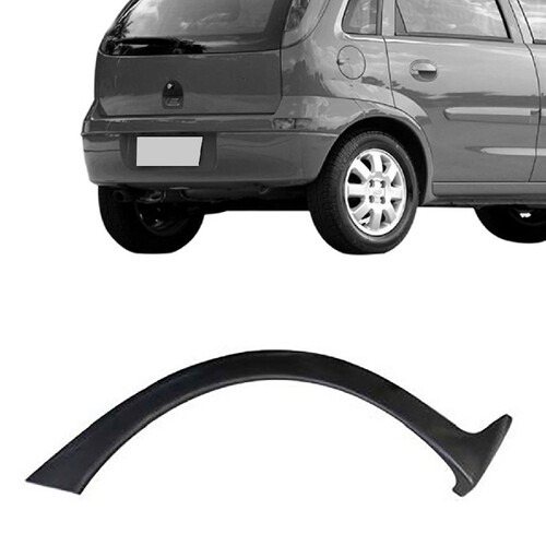 Moldura para-lama Corsa Hatch 2003 a 2012 traseiro direito preto liso - 174PTD