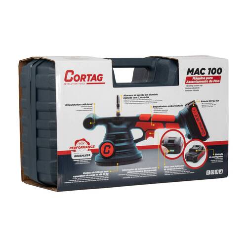 M�quina para assentar piso a bateria 18V com ventosa - MAC-100  110V/220V