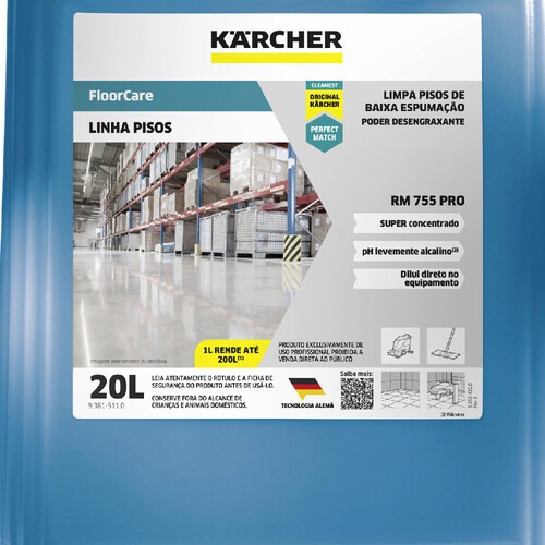 Detergente limpeza profissional concentrado 20 Litros - FloorCare RM 755