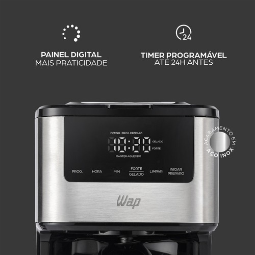 Cafeteira el�trica digital 900W timer program�vel 24H Prosd�cimo - WCD1500  110V