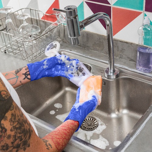 Esponja multiuso dupla face n�o risca laranja 3 pe�as