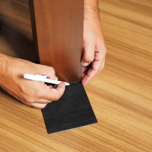 Feltro protetor adesivo retangular 127 x 51mm preto com 2 unidades