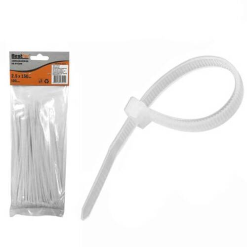 Abraçadeira de nylon 2,50 mm x 15 cm 100 peças - BFH0743 Abraçadeira de nylon 2,50 mm x 15 cm 100 peças - BFH0743
