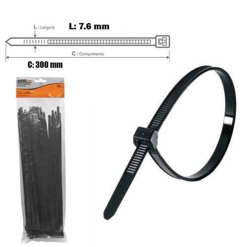 Abra�adeira de nylon 7,60 mm x 30 cm 50 pe�as - BFH1176