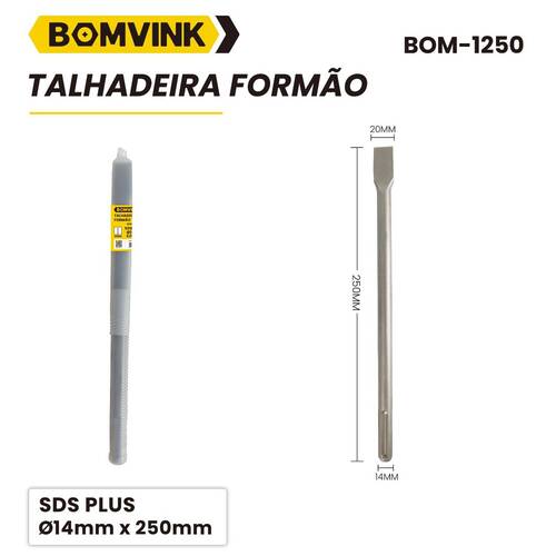 Talhadeira manual 14 x 250 mm encaixe SDS Plus - BOM-1250