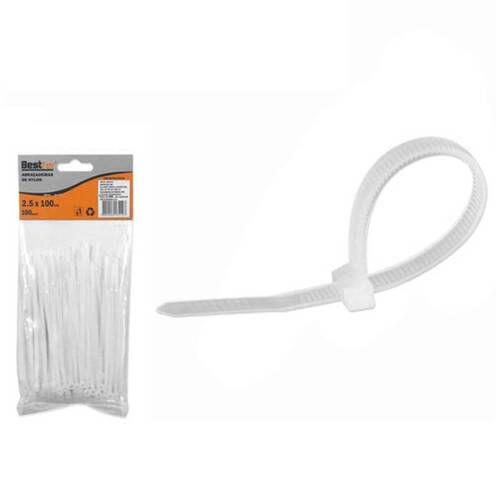 Abraçadeira de nylon 2,5 mm x 10 cm 100 peças - BFH0741 Abraçadeira de nylon 2,5 mm x 10 cm 100 peças - BFH0741