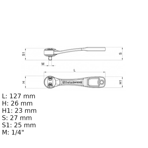 Chave catraca revers�vel 1/4