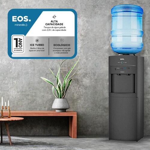 Bebedouro de coluna compressor para garrafão de 10 ou 20L preto EBC05PC - Mineralle 110V Bebedouro de coluna compressor para garrafão de 10 ou 20L preto EBC05PC - Mineralle 110V