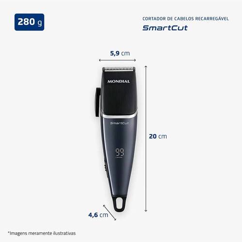 M�quina de cortar cabelo e barba com 8 acess�rios SmartCut - CR-11-BI  110V/220V