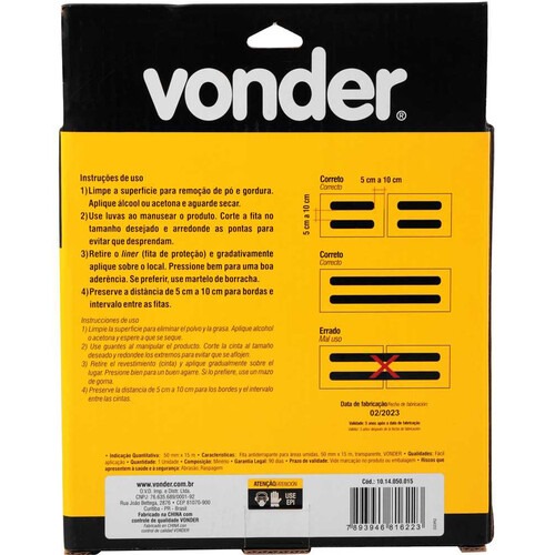 Fita adesiva antiderrapante transparente 50mm x 15m