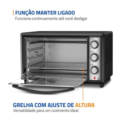 Forno el�trico 2000W 48L 3 pontos de aquecimento Family Grill Inox - FRN-48-BI  220V
