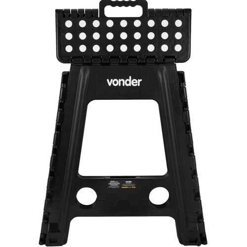 Banqueta plástica dobrável altura 450mm preta Banqueta plástica dobrável altura 450mm preta