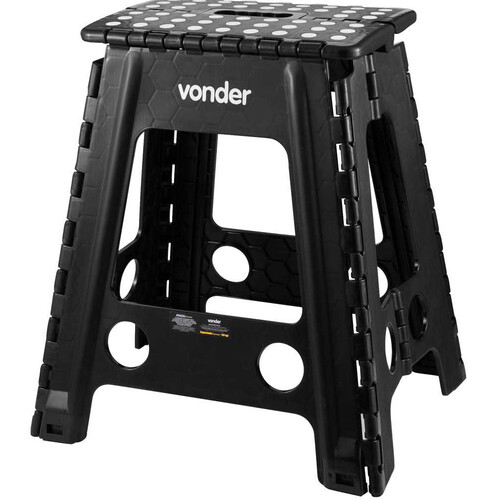 Banqueta plástica dobrável altura 450mm preta Banqueta plástica dobrável altura 450mm preta